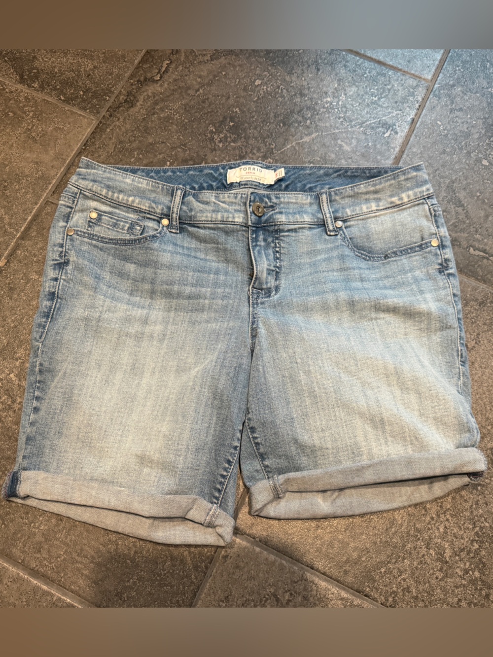 torrid Blue Washed Denim Shorts